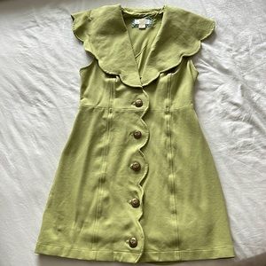 Anthropologie Maeve Scalloped Button Down Dress